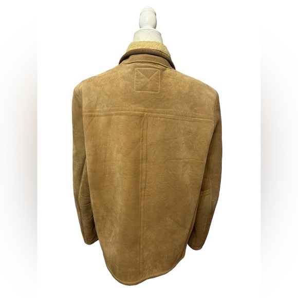 Micheal Kors Leather Coat Womens size large Tan color - Picture 3 of 16